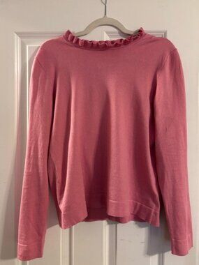 JCREW Factory Cotton Ruffle-neck Sweater